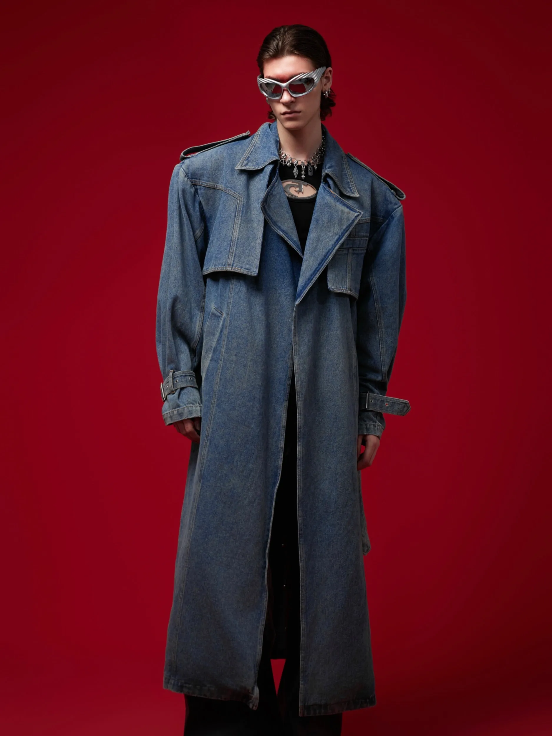 【24s Oct.】Double Breasted Denim Trench Coat