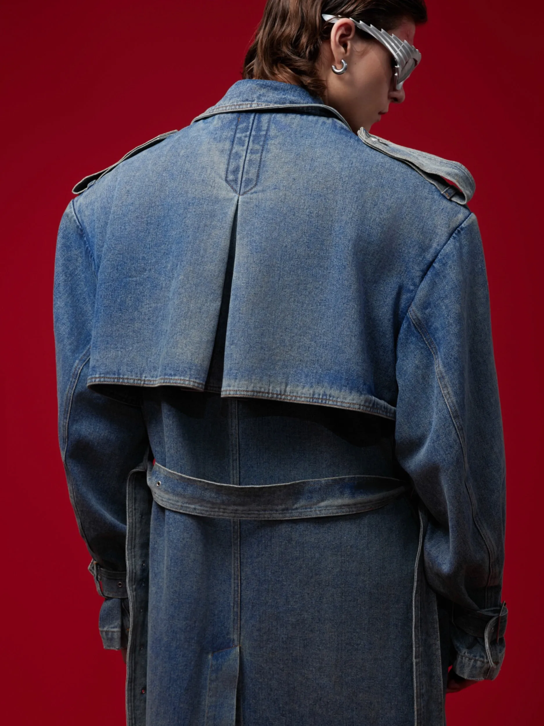 【24s Oct.】Double Breasted Denim Trench Coat