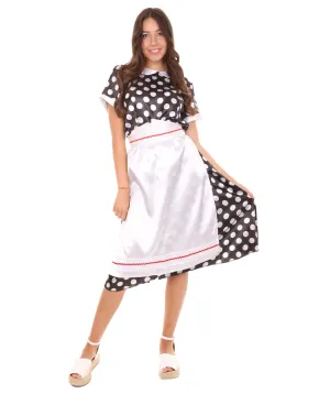 Adult Women's Polka Dot Costume | Black Halloween Cosplay Costume