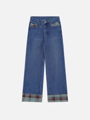 Aelfric Eden Vintage Plaid Cuffed Jeans