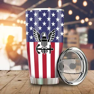 American Flag Military Navy Tumbler Cup Custom Car Interior Accessories