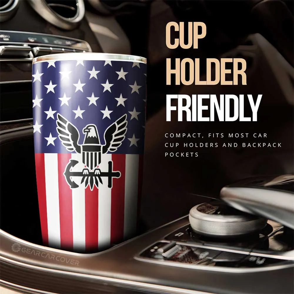 American Flag Military Navy Tumbler Cup Custom Car Interior Accessories