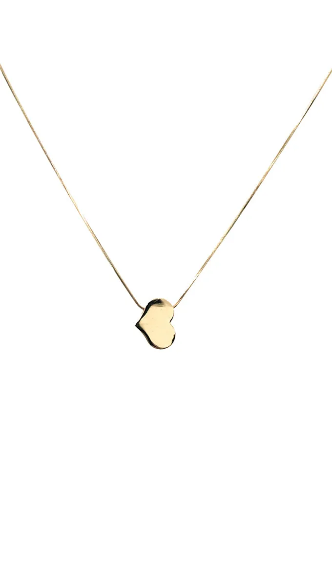 Apparel Addiction Solid Heart Gold Necklace