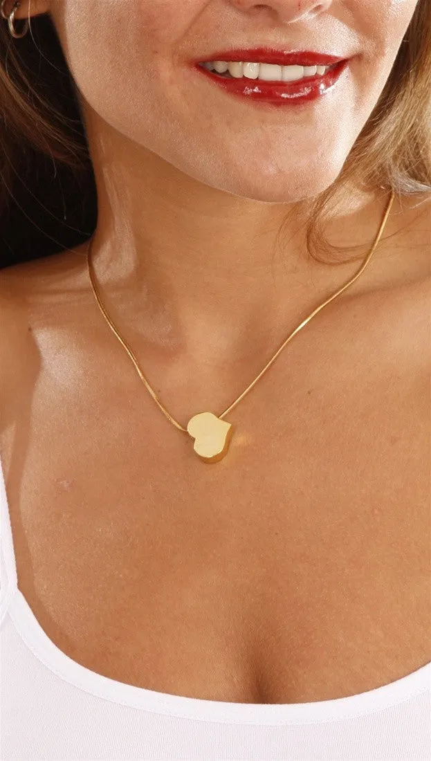 Apparel Addiction Solid Heart Gold Necklace