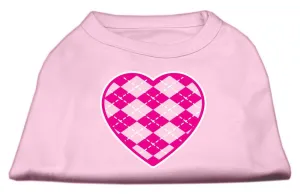 Argyle Heart Pink Screen Print Shirt Light Pink Sm (10)