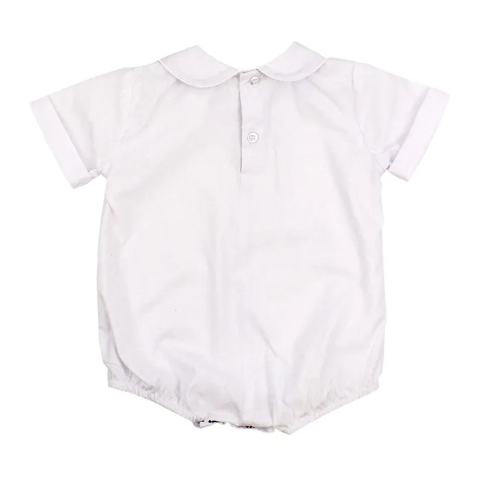 Bailey Boys Button Back Boys Short Sleeve Piped Onesie