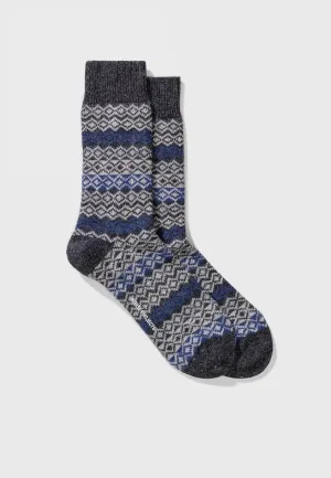 Bjarki Fairisle - charcoal melange