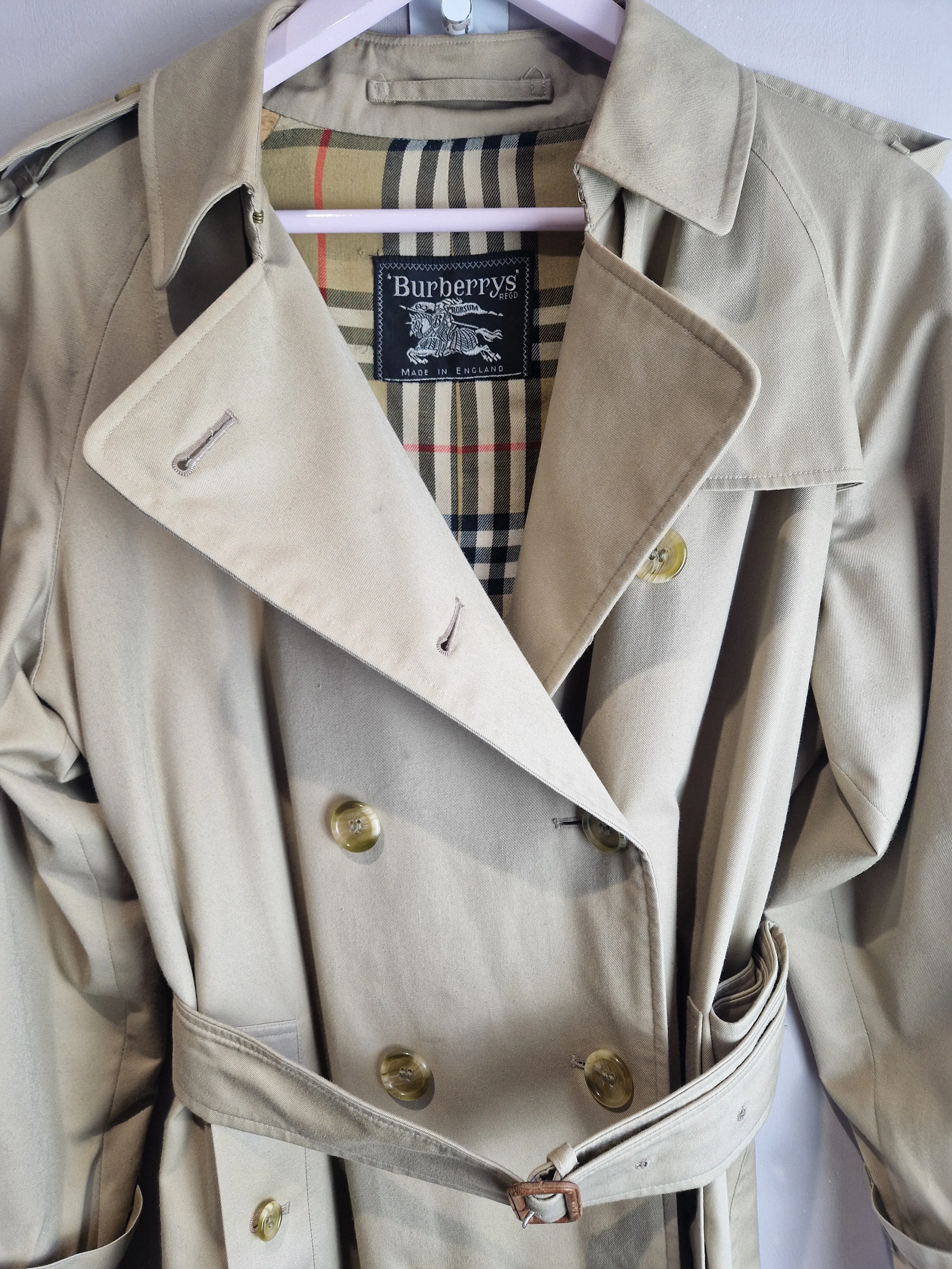 Burberry Vintage Chelsea Beige Trench Coat - size 12