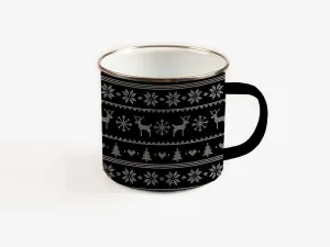 Campfire Mug - Black Fair Isle