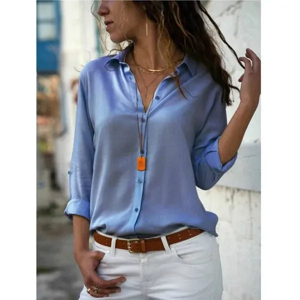 Classic Blouses long sleeves and Short sleeves solid color