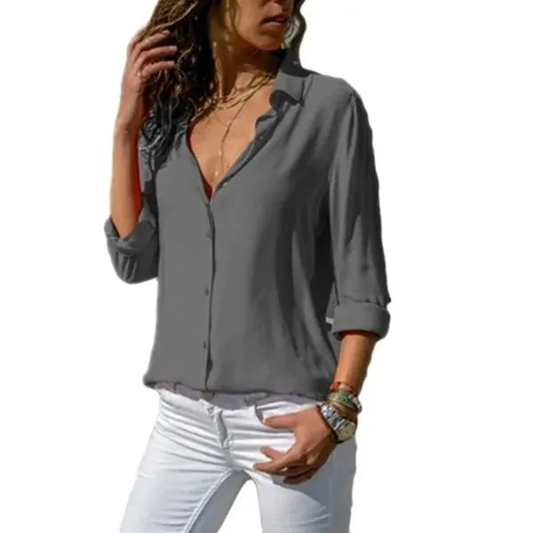 Classic Blouses long sleeves and Short sleeves solid color