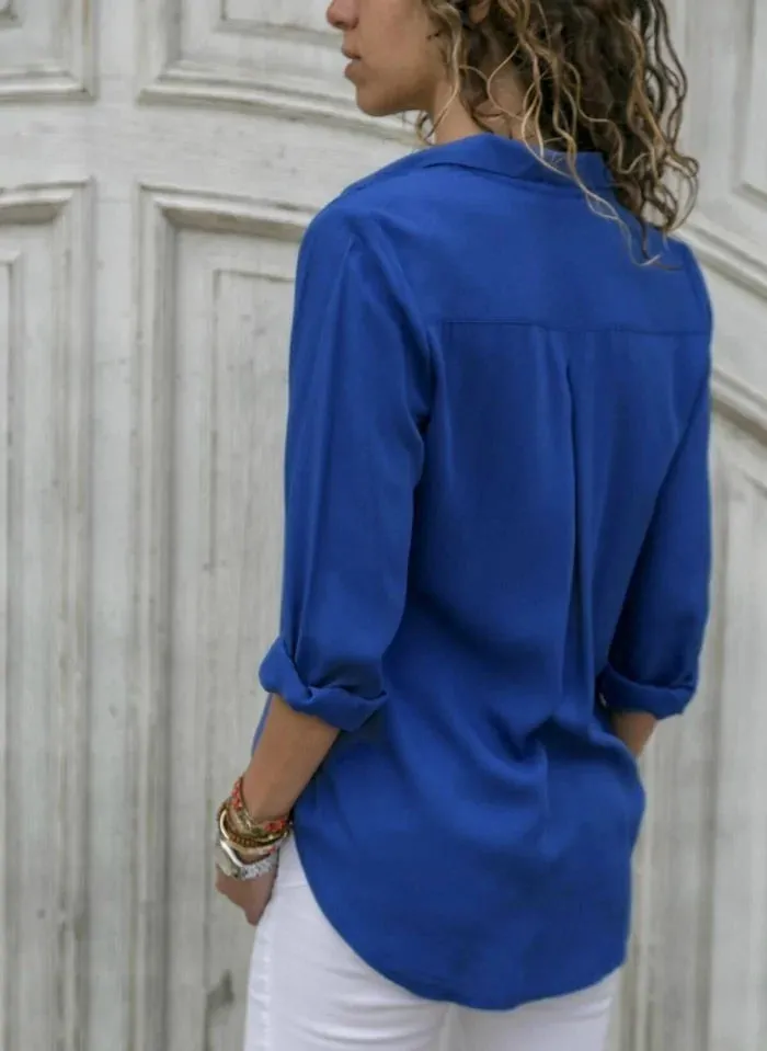 Classic Blouses long sleeves and Short sleeves solid color