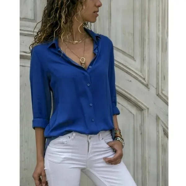 Classic Blouses long sleeves and Short sleeves solid color