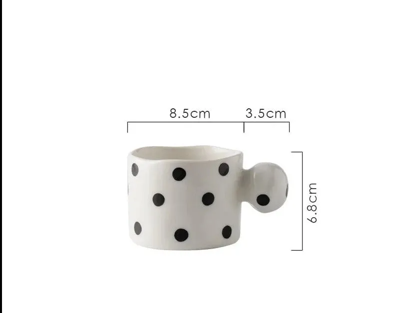 Creative Polka Dot Ceramic Dishes & Coffee Cups - Stylish Tableware for Every Occasion