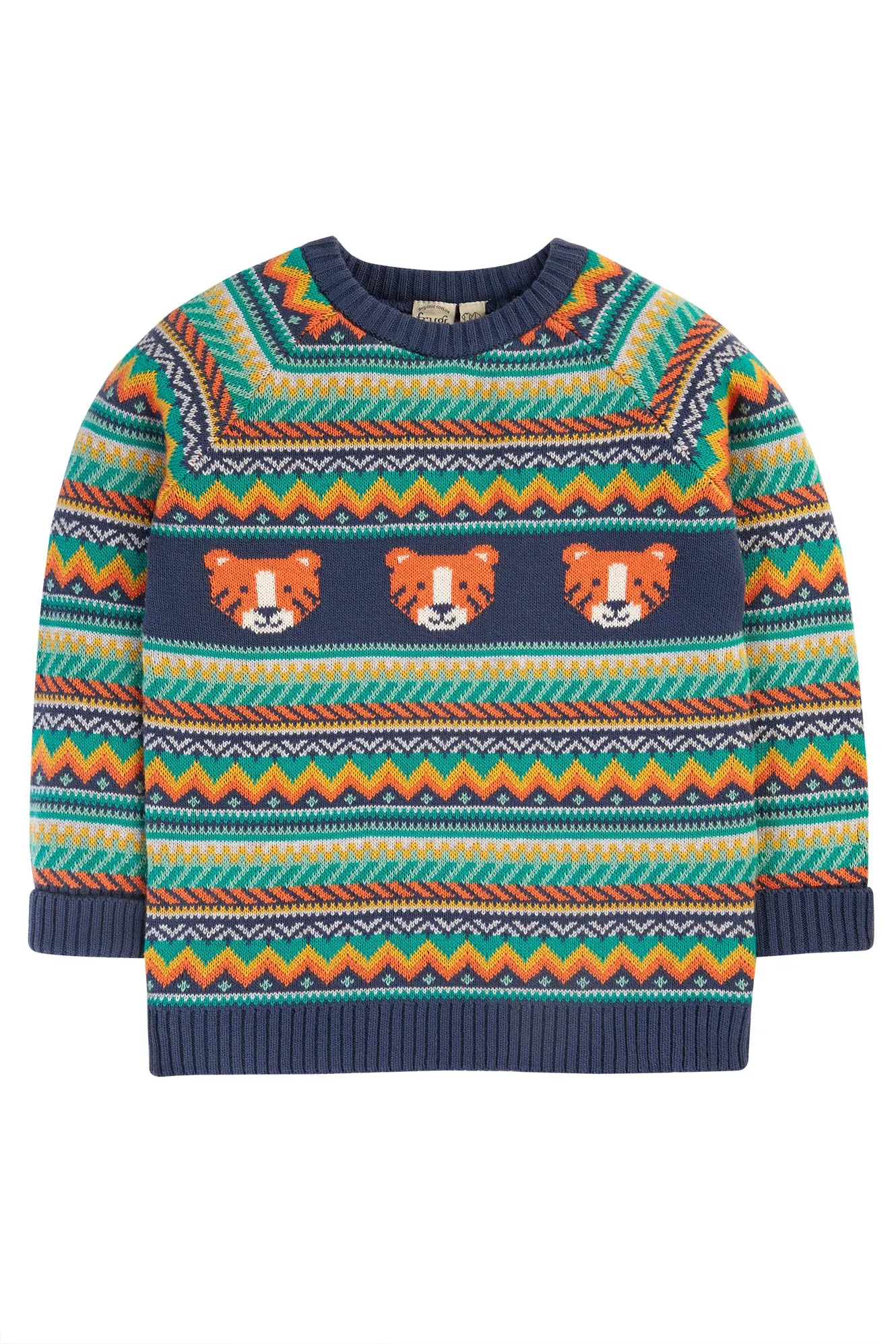 Frugi Fowey Fairisle Knitted Jumper Tiger