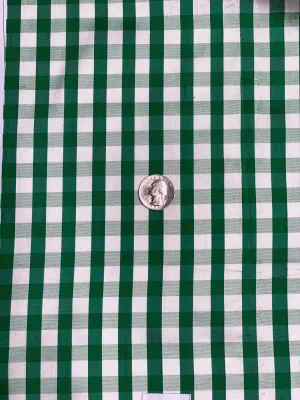 Green White Gingham Shantung 765 Fabric