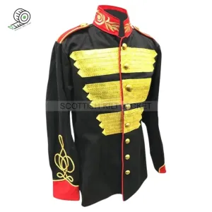 Hussar jacket with gold ribbons in a military style