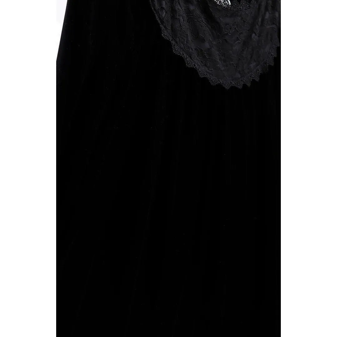 JESSICA MCCLINTOCK 1980's Black Velvet Dress |  Size 12 - L/XL