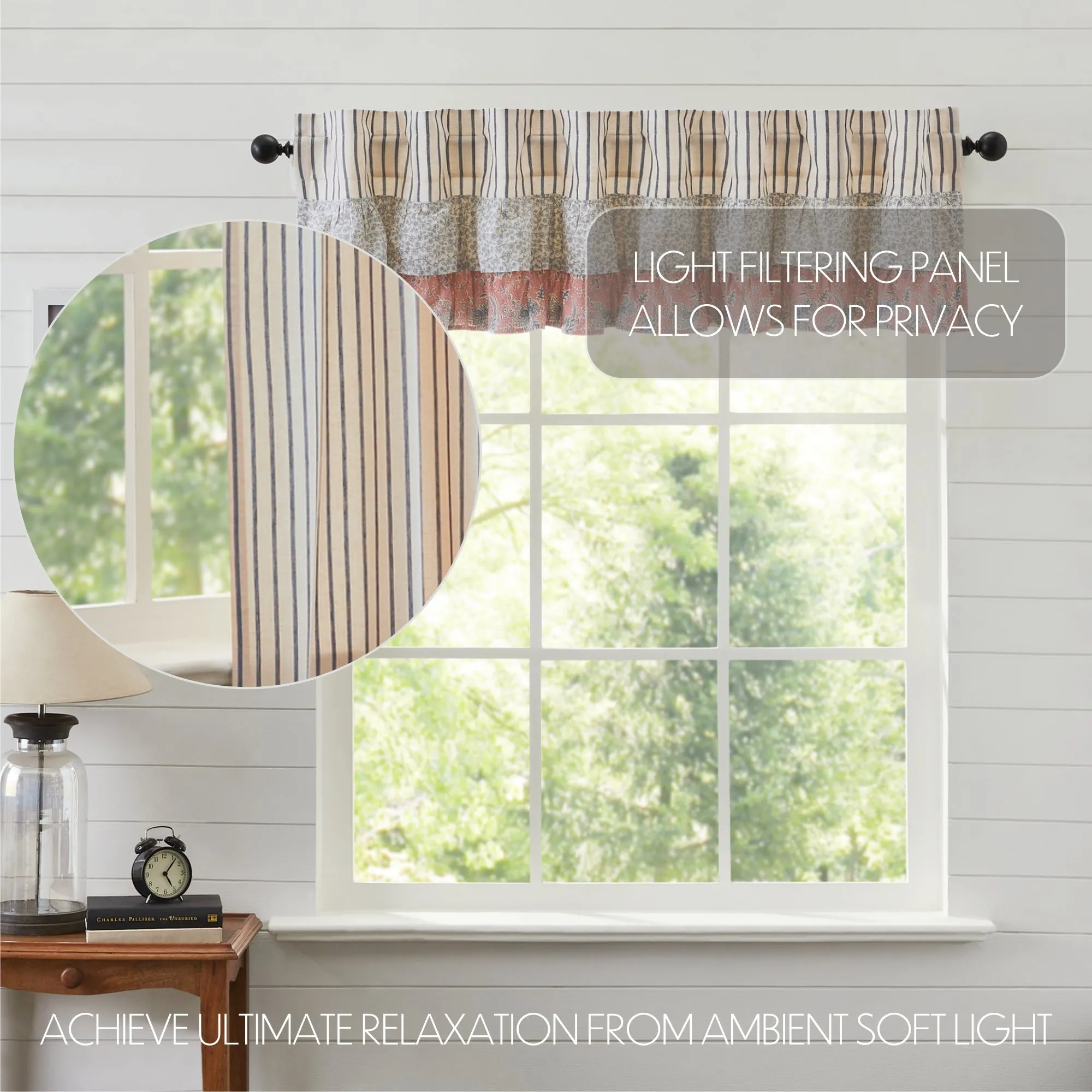 Kaila Ticking Ruffled Valance