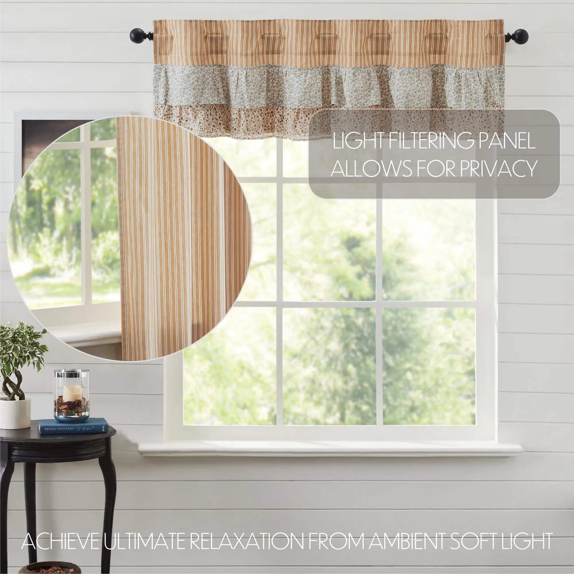 Kaila Ticking Ruffled Valance