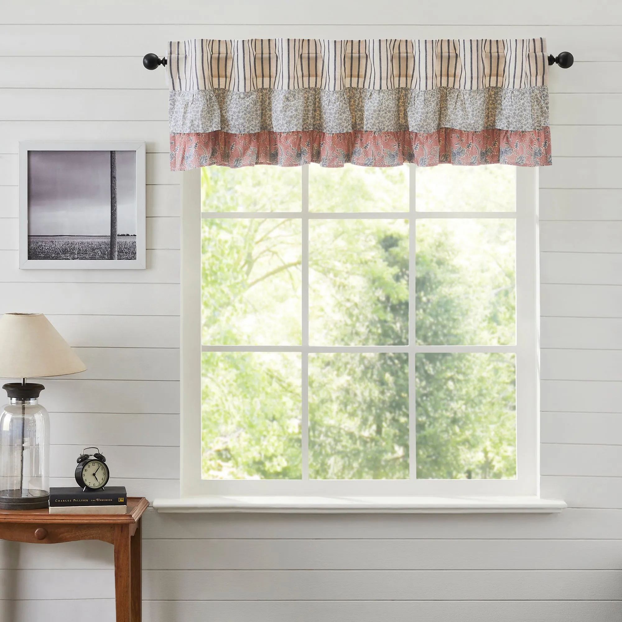 Kaila Ticking Ruffled Valance