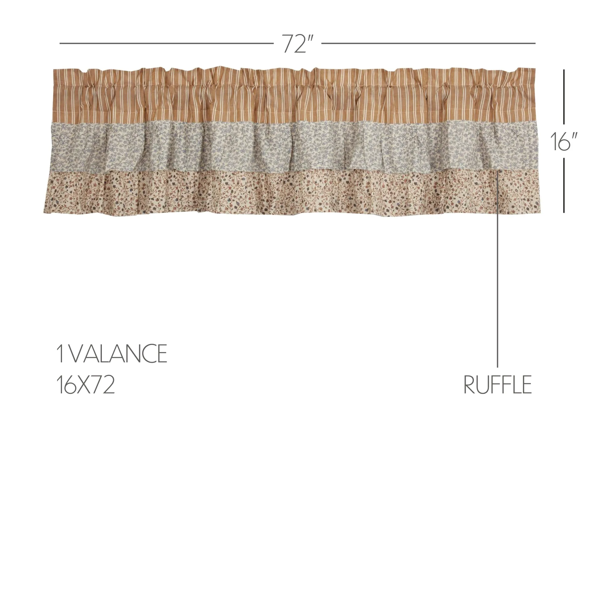 Kaila Ticking Ruffled Valance