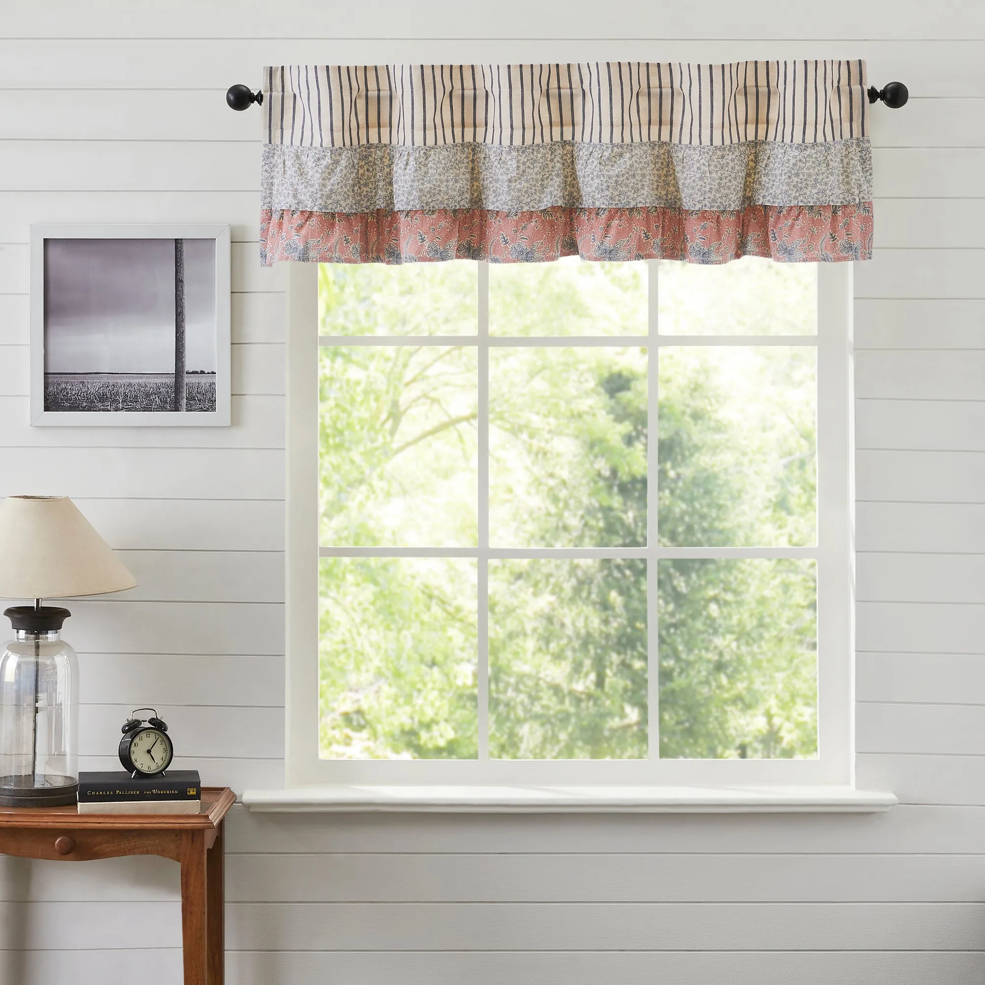 Kaila Ticking Ruffled Valance