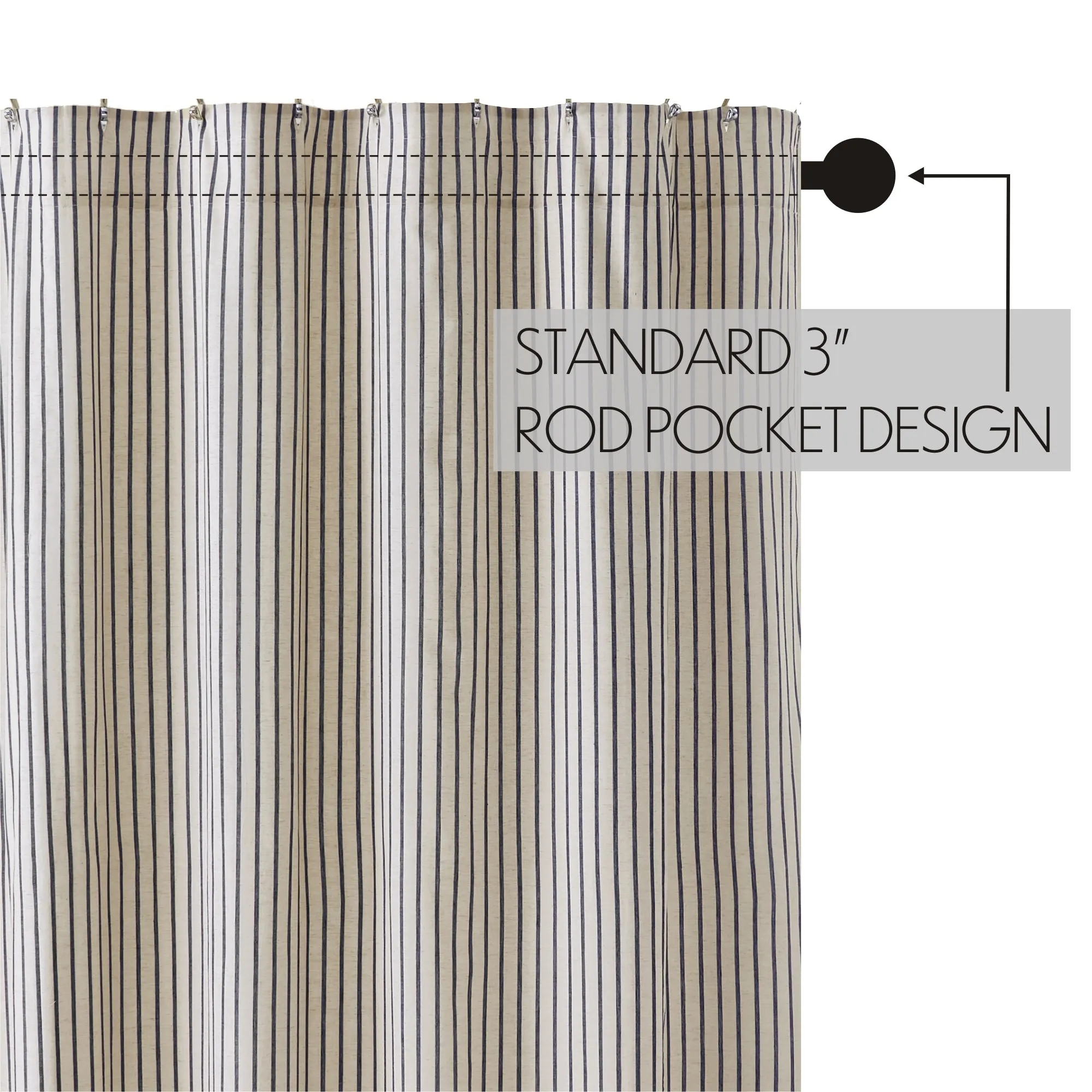 Kaila Ticking Stripe Ruffled Shower Curtain 72x72