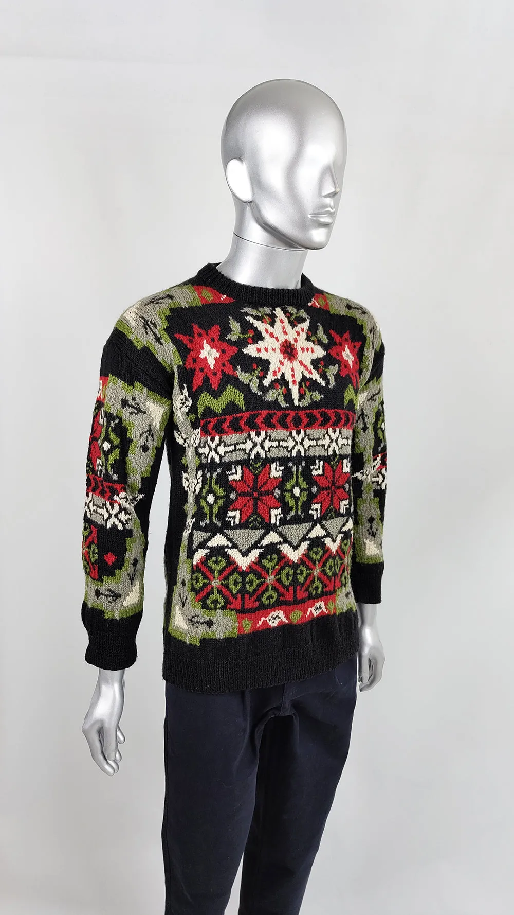 Katharine Hamnett Vintage Mens Fairisle Knit Sweater, 1980s