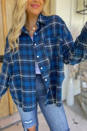 Kieth Frayed Edge Detail Vintage Plaid Shirt Top [S-3X]