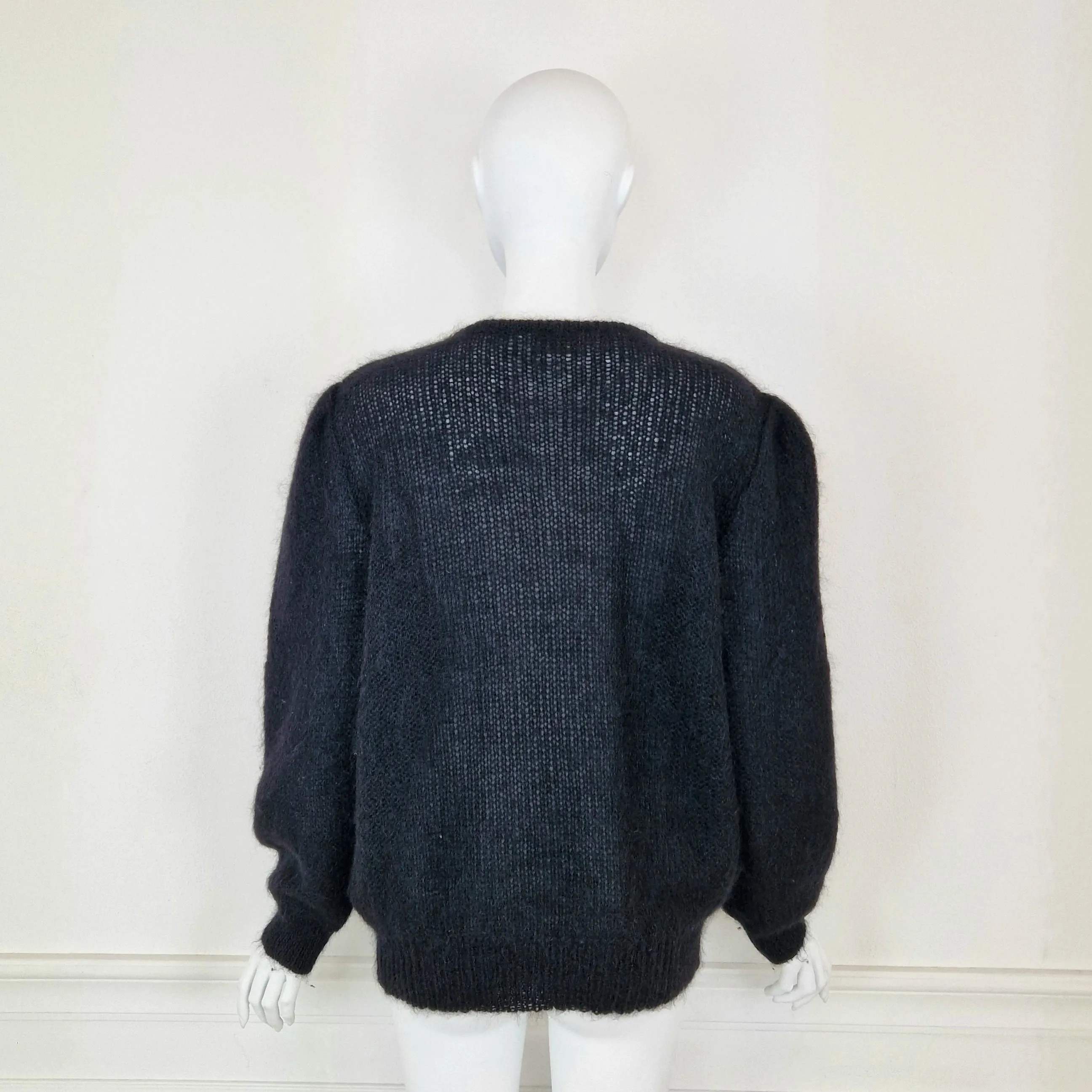 Maglione nero super kid mohair