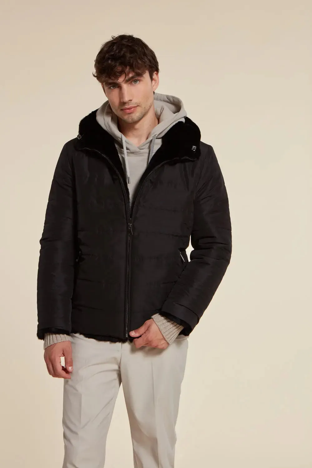 Mens sheared beaver jacket