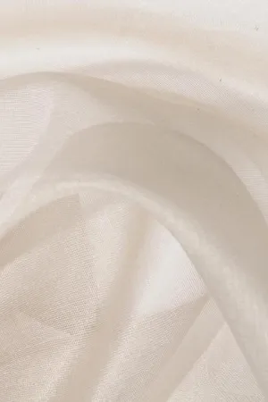 Oatmeal White Silk Organza Fabric