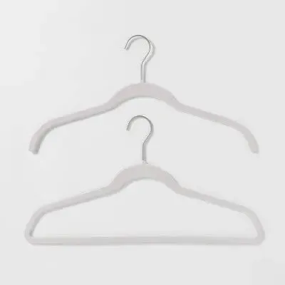 Open Box - 100pk Combo Pack Suit/Shirt Flocked Hangers White - Brightroom