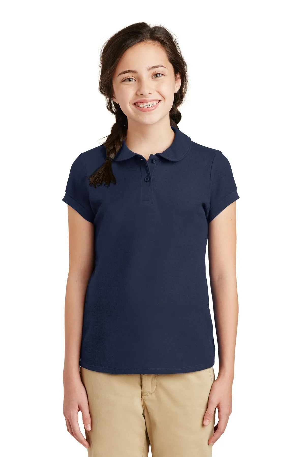 Port Authority® Girls Silk Touch™ Peter Pan Collar Polo. YG503