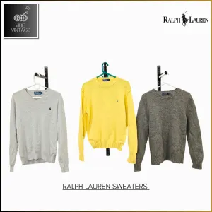 RALPH LAUREN CABLE KNIT - ZIPPER - WOOLEN SWEATERS - 15 PCS