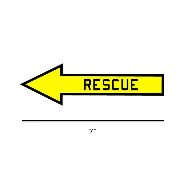 Rescue Arrow Yellow (Left) 7"