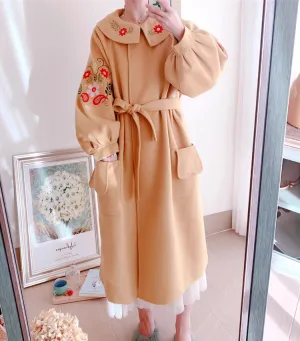 Retro Embroidery Cottagecore Coat