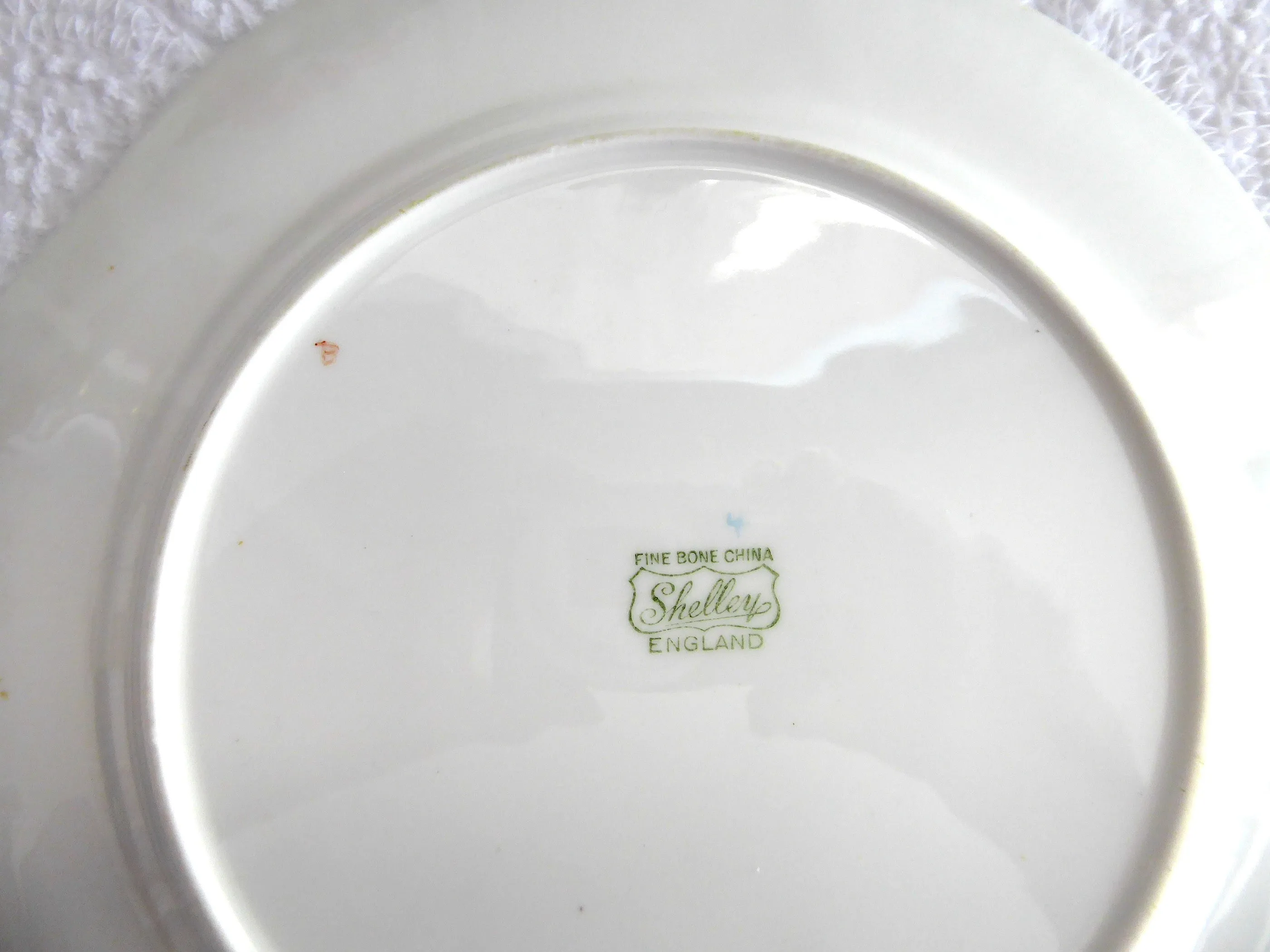 Shelley Dainty Shape Polka Dot Luncheon Plate Turquoise 1940-1966