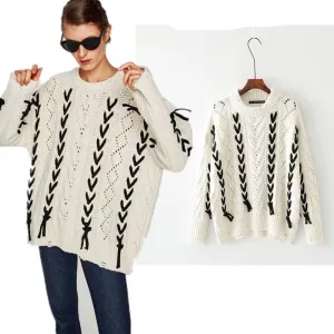 The Geometric Of Bind Vintage Oversize Loose Sweaters