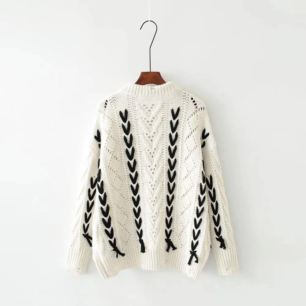 The Geometric Of Bind Vintage Oversize Loose Sweaters