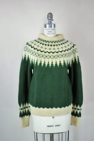 Vintage 1950s William Schmidt Co Oslo Nordic Wool Pullover Sweater