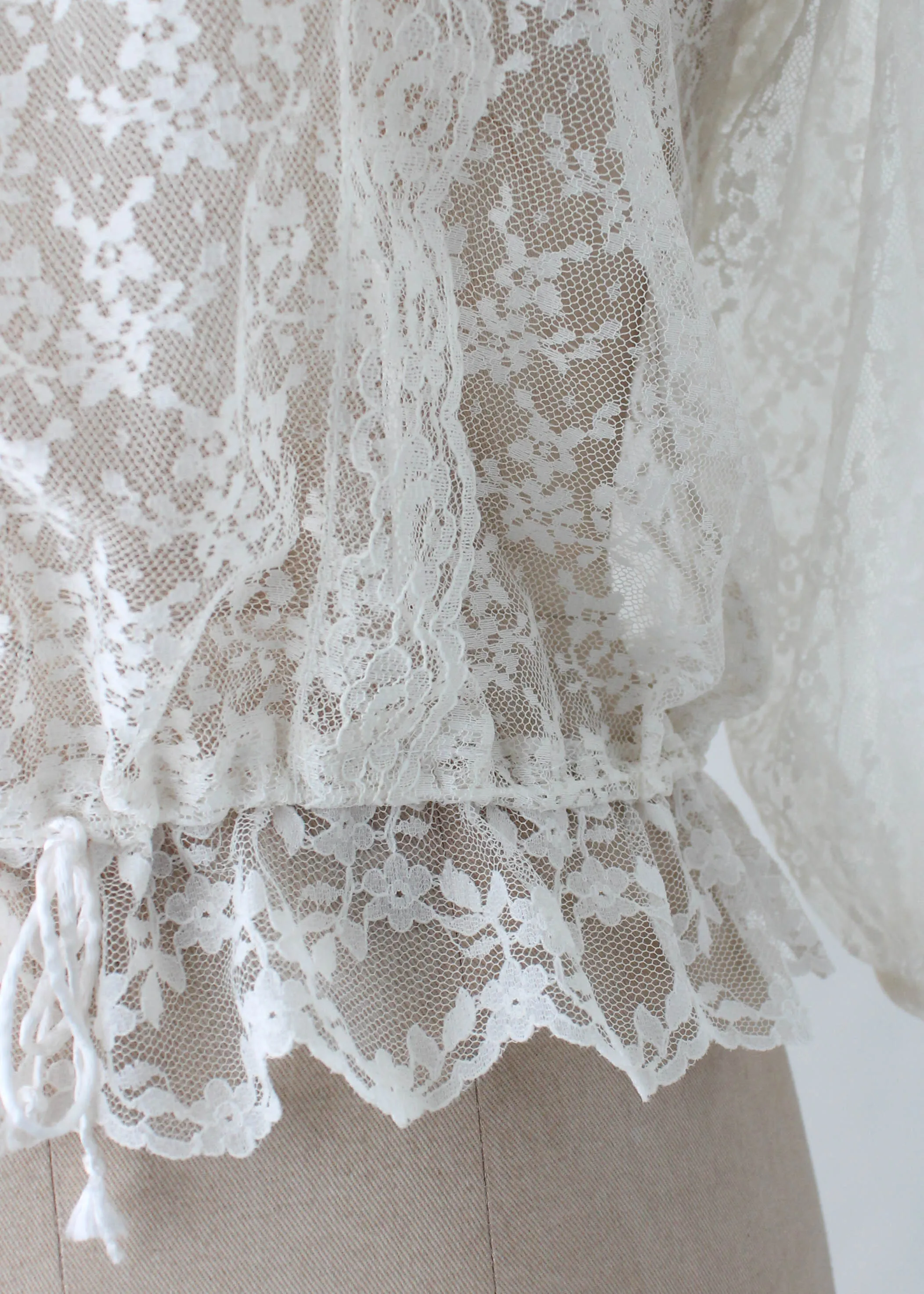 Vintage 1970s Lace and Ruffles Blouse