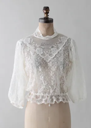 Vintage 1970s Lace and Ruffles Blouse