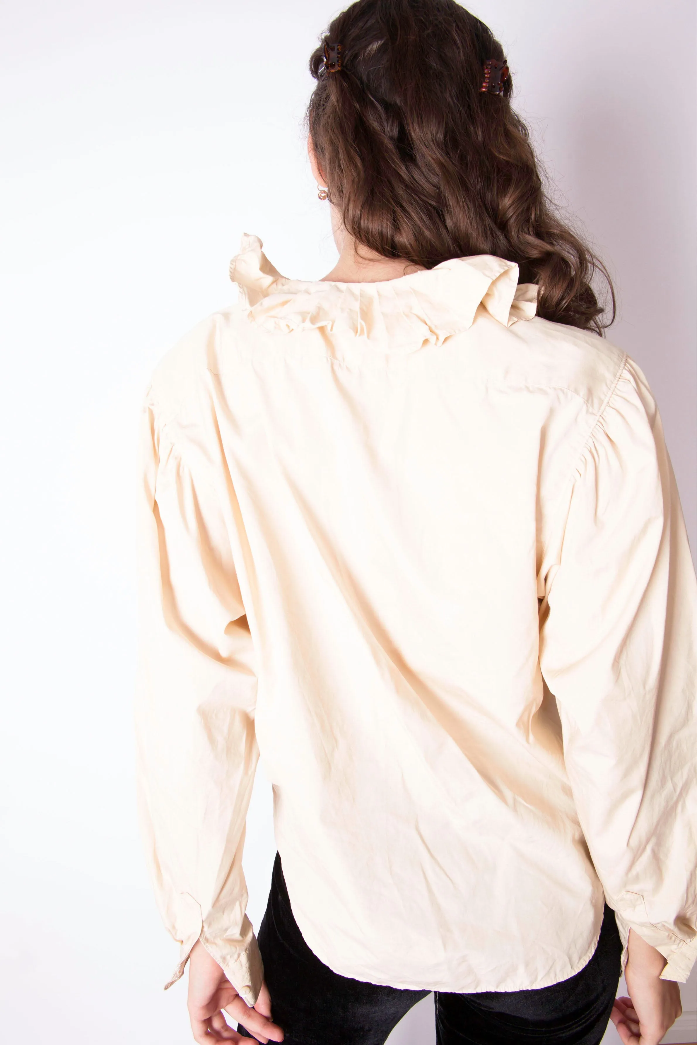 Vintage 90s Kenzo Beige Ruffles Top